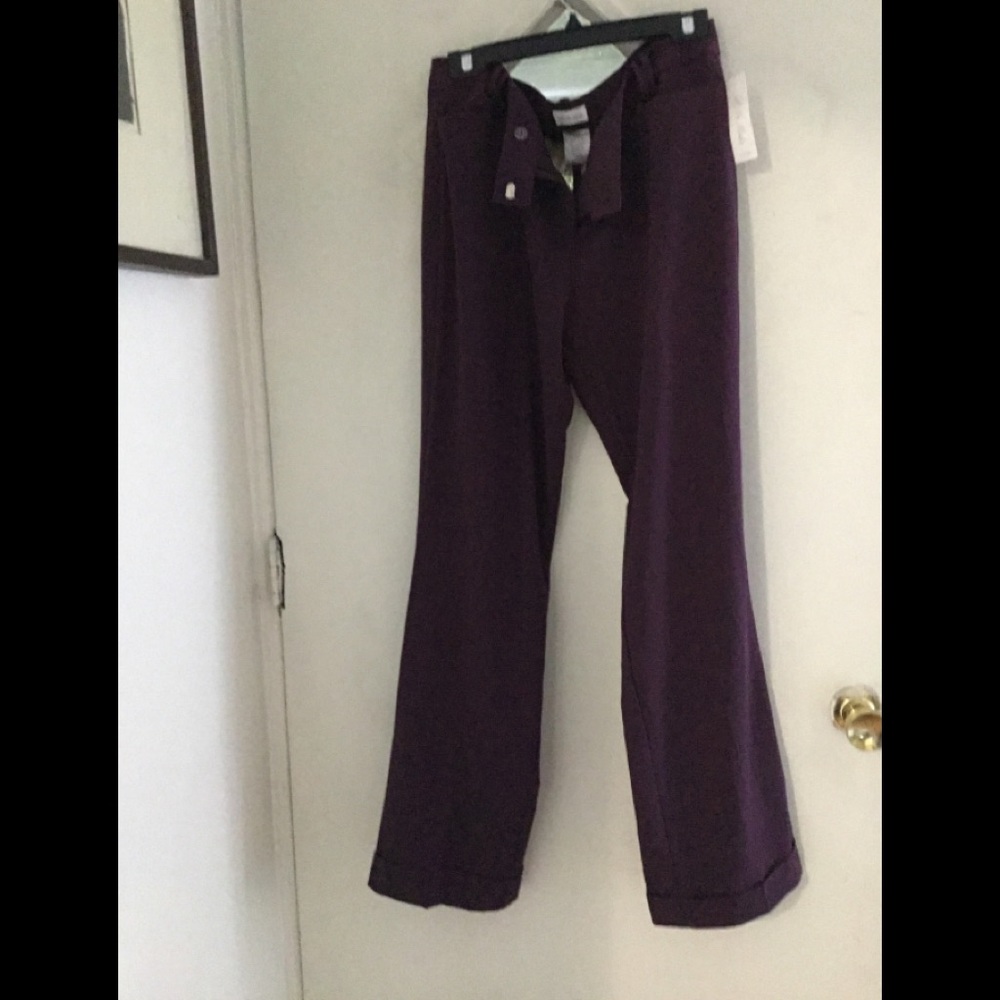 Wide leg polyester and  rayon  pants